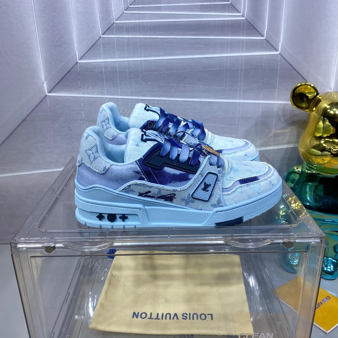 LV 高仿牛仔藍 Trainer 球鞋 時尚百搭款式 — view 1