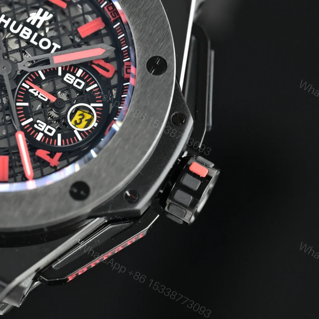 View 5 of Hublot Big Bang Ferrari Replica 45MM Premium Titanium Black Rubber Strap Edition RG-HUBLOT-FERRARI-F4-45