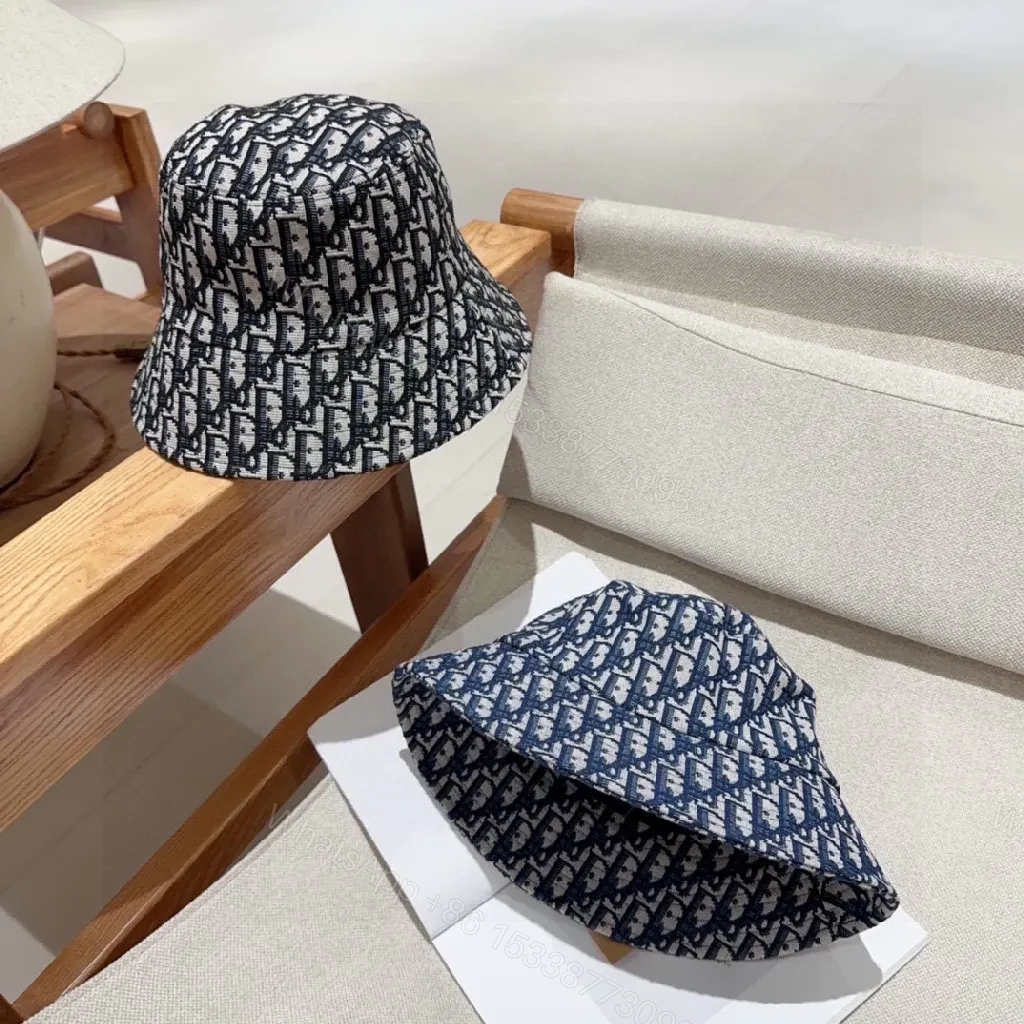 View 3 of Navy Off-White Jacquard Bucket Hat: Compact, Textured Style