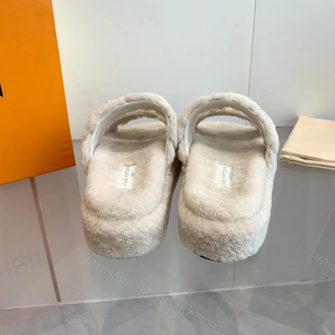 View 5 of LOUIS VUITTON LV SUNSET PLATFORM COMFORT MULE SHEARLING NATURAL 1ACTVF