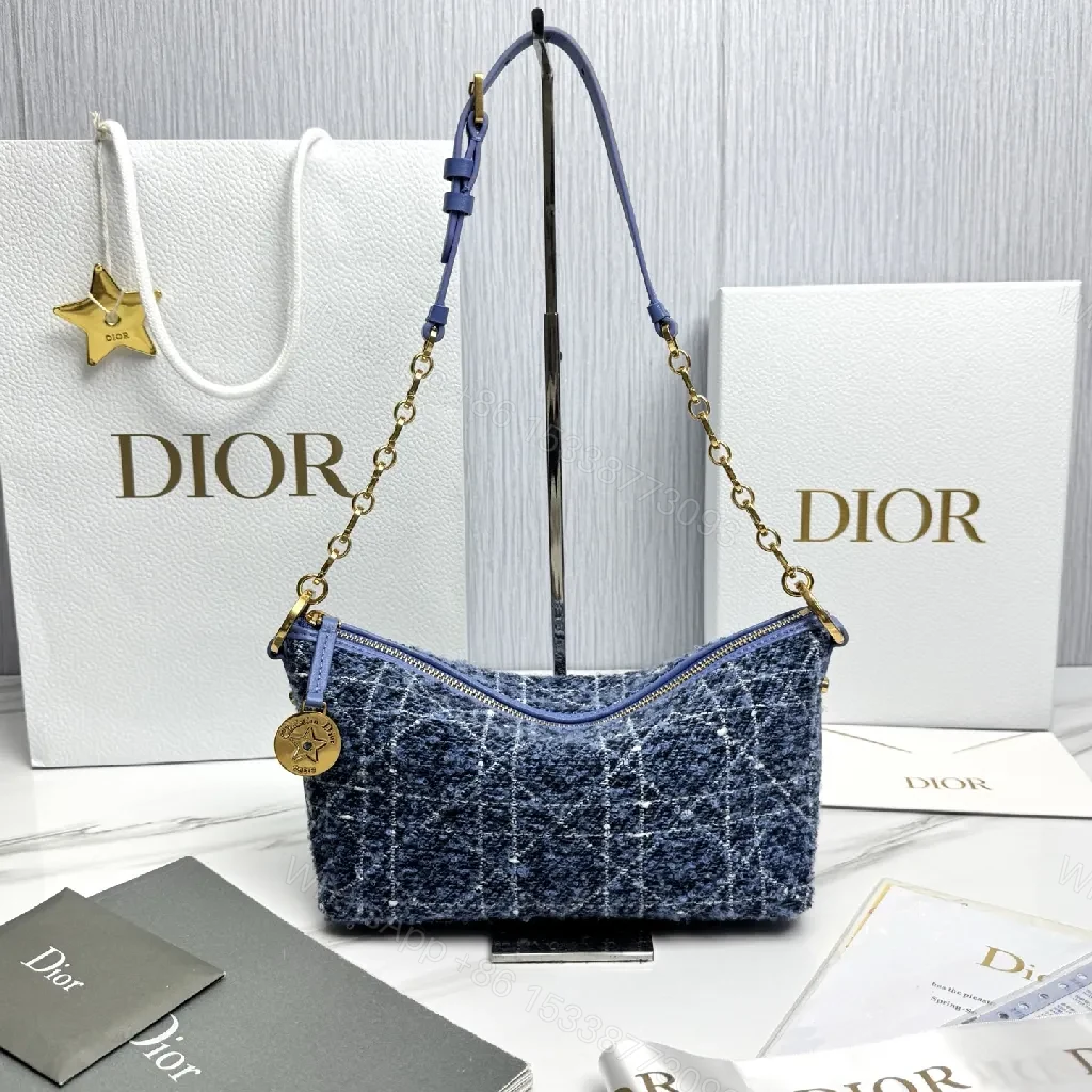 Denim Texture Mini Shoulder Bag with Gold Chain - Designer-Inspired Compact Bag — view 1