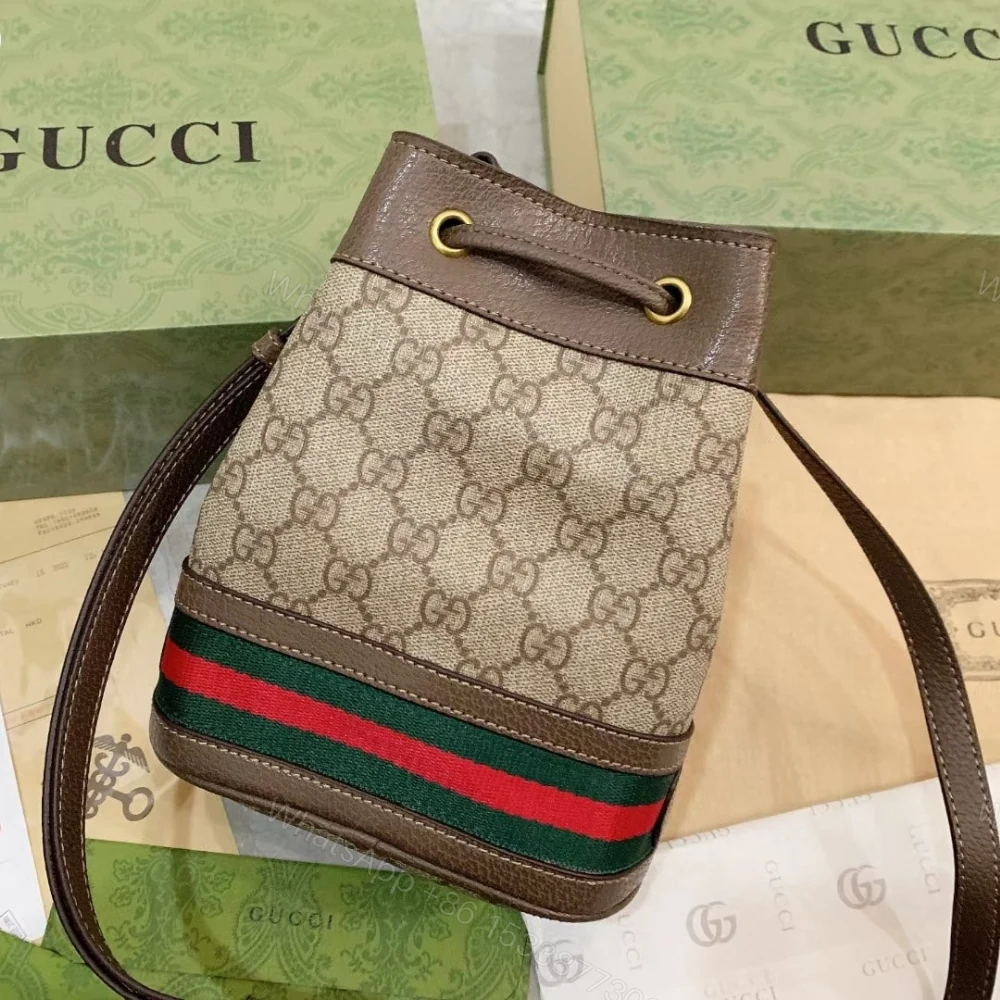 View 2 of Gucci Ophidia Small GG Bucket Bag Brown 17Cm 550621 96I3B 8745