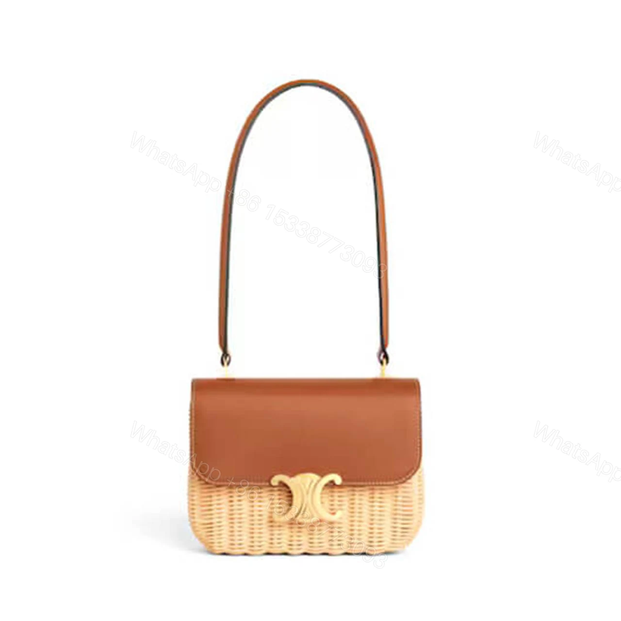 CELINE TEEN GARANCE BAG IN WICKER AND NATURAL CALFSKIN — view 1
