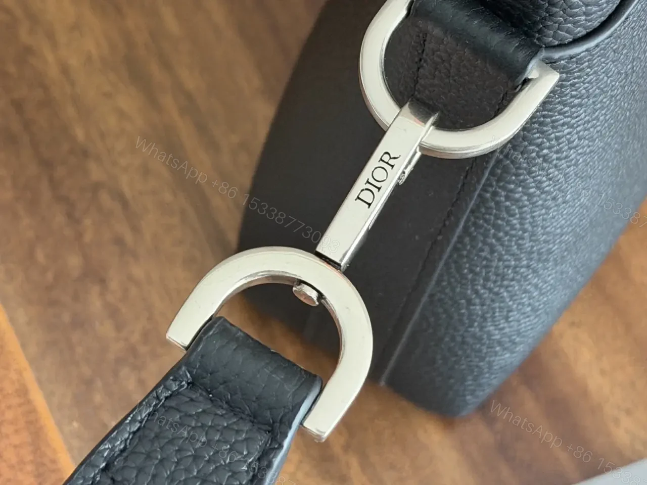View 11 of Black Pebbled Leather Messenger – Compact Luxury Everyday Carry