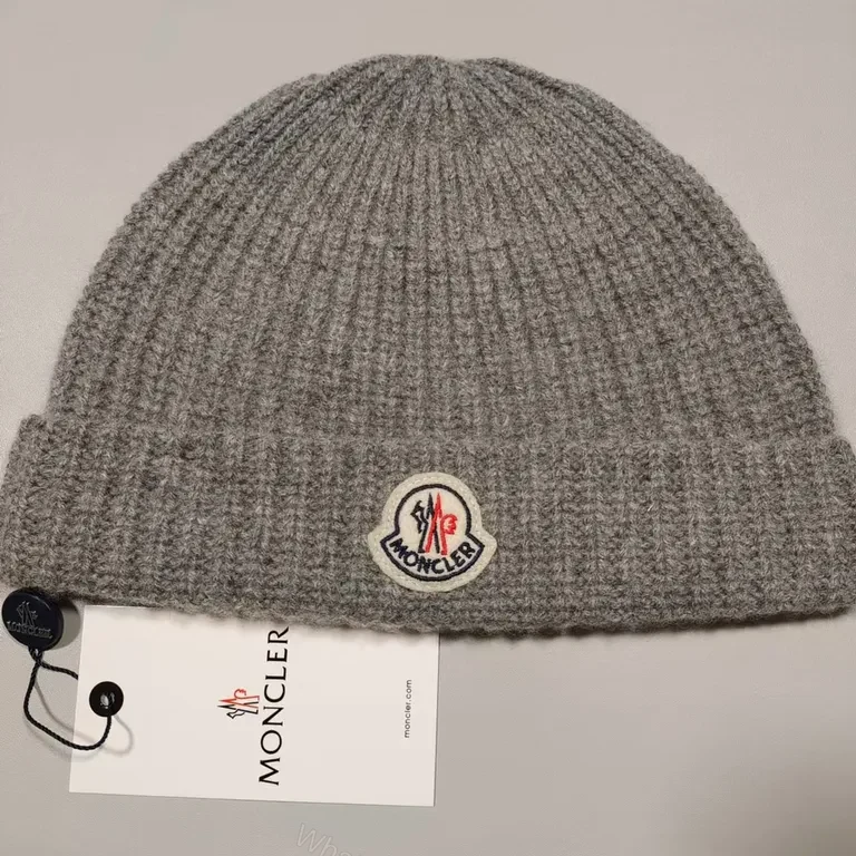 Cozy Moncler Beanie â€” Premium Knit Warmth, Gray, Everyday Style — view 1
