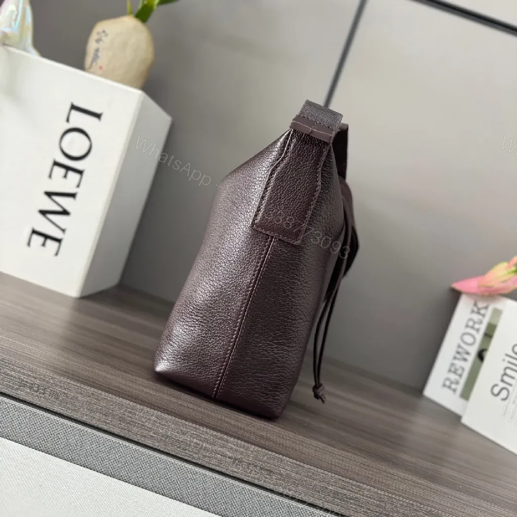 View 6 of Dark Pebbled Leather Crossbody â€” Sleek, Subtle LOEWE-Inspired Luxury
