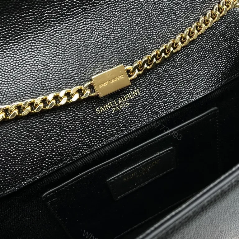 View 5 of Chic Black Leather Crossbody with Gold Logo