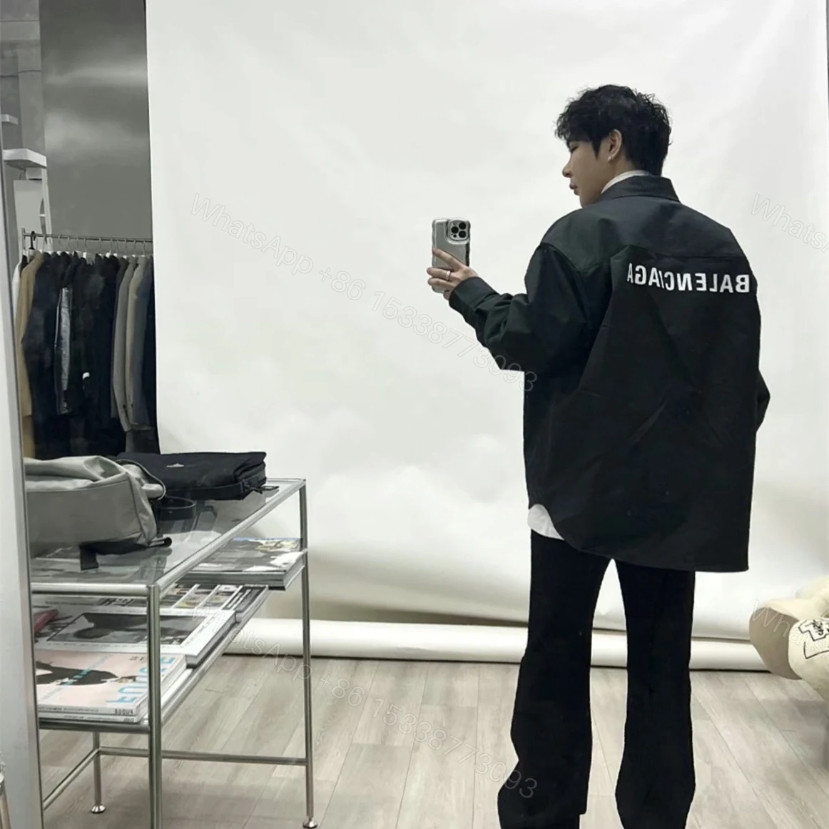 View 13 of 高仿Balenciaga*SS24系列725377長袖襯衫黑色