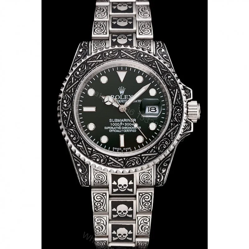 View 2 of Replica Rolex Submariner Green Dial 1454079