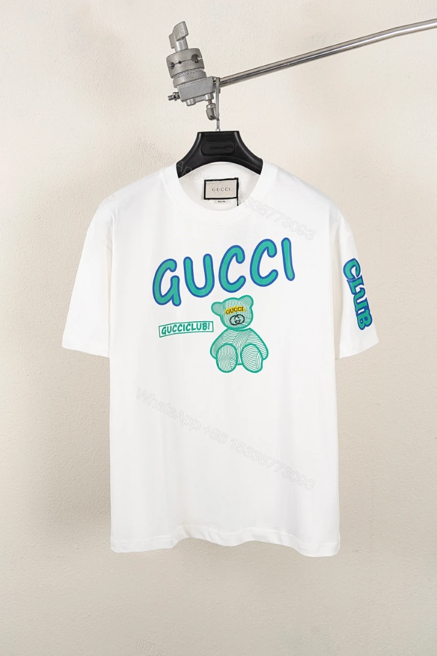Gucci高仿短袖T恤 白色小熊GUCCI CLUB字樣刺繡款 甜酷風人氣單品 — view 1