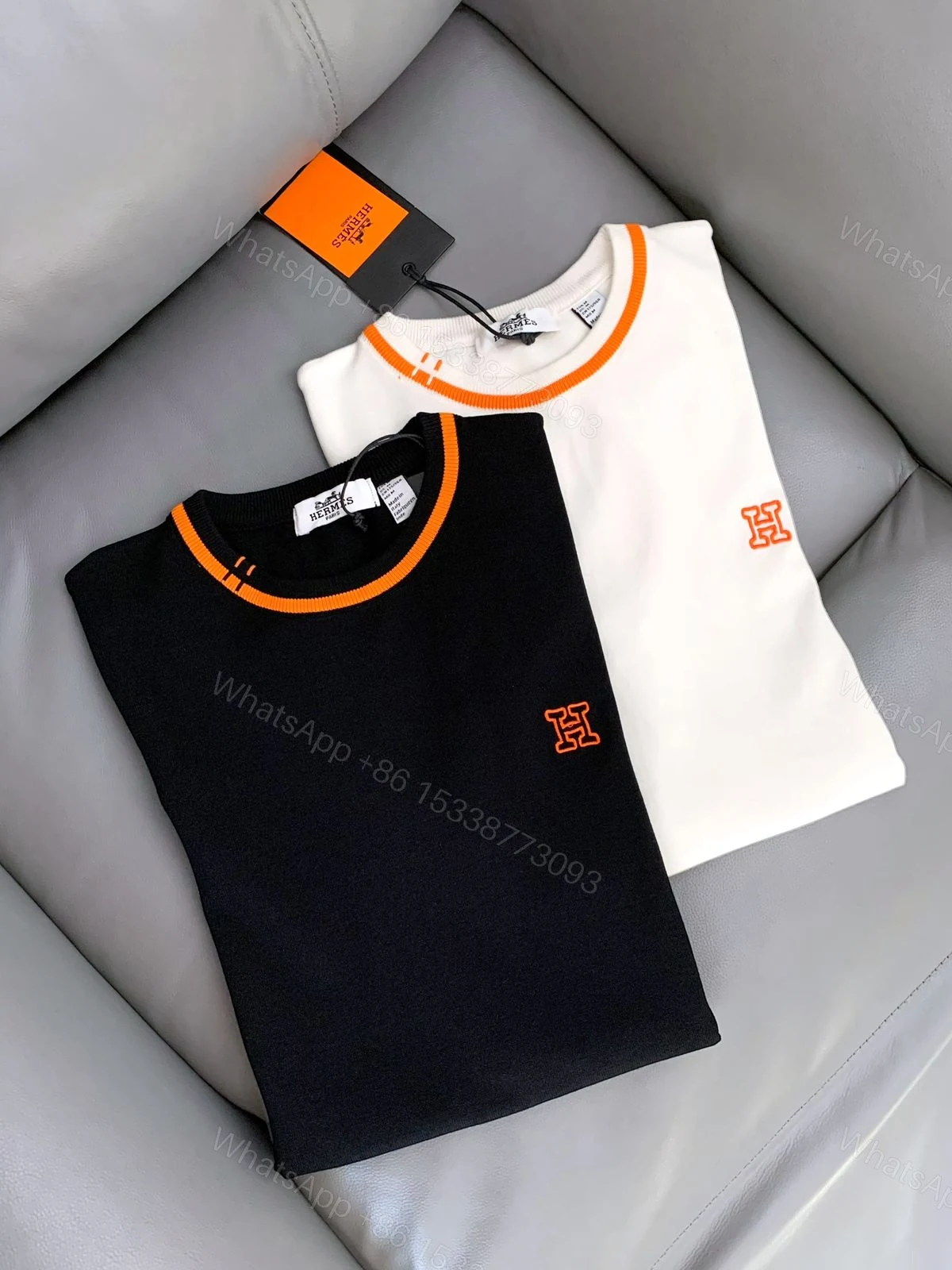 View 9 of FIRST COPY HERMES DESIGNER KNITTED ROUND NECK SUMMER T-SHIRT