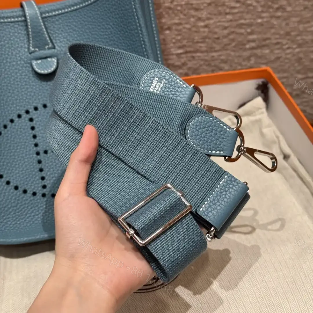 View 16 of 高仿Hermes*Evelyne23系列H087941CKU2牛仔藍銀扣純手工