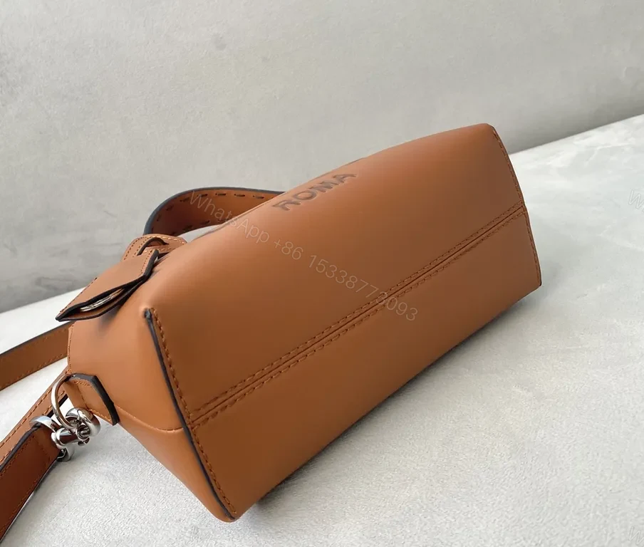 View 2 of Tan Leather Crossbody: Signature Fendi Logo, Compact & Durable