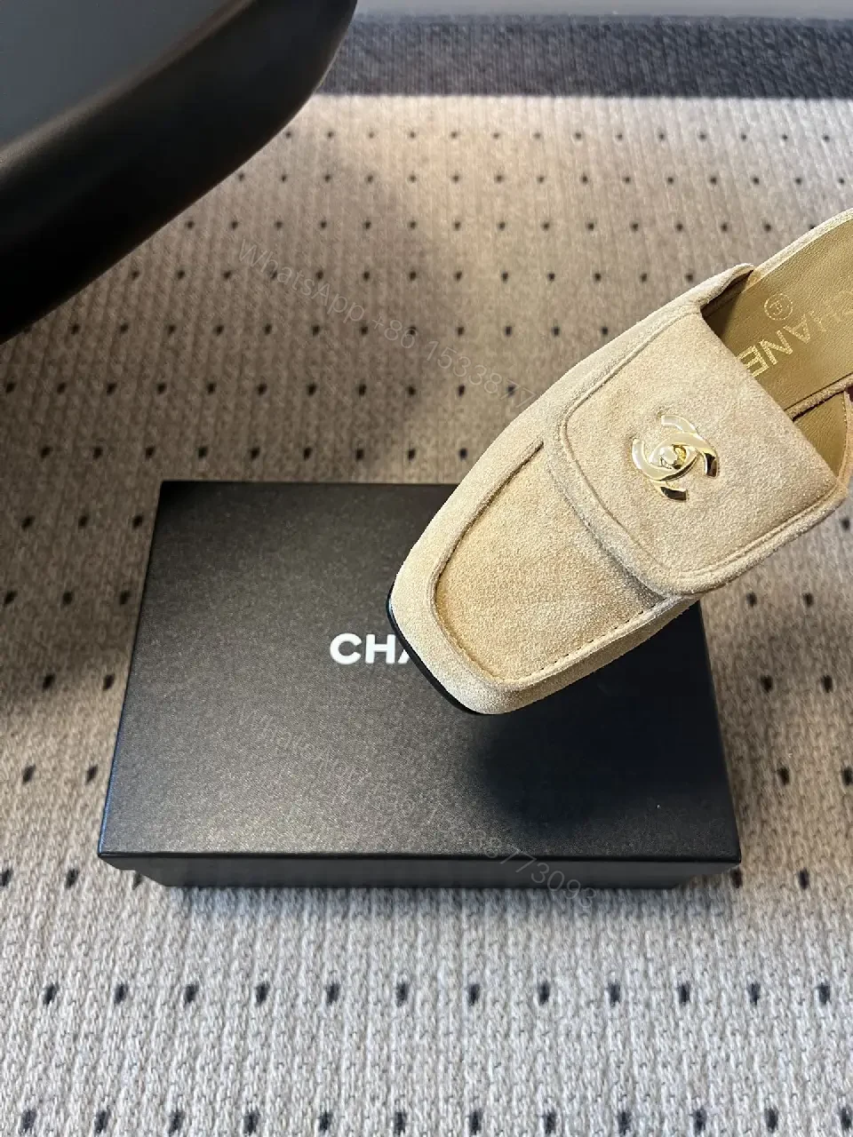View 8 of Open-Front Suede Mules + Iconic Hardware + Casual Luxe Shoes