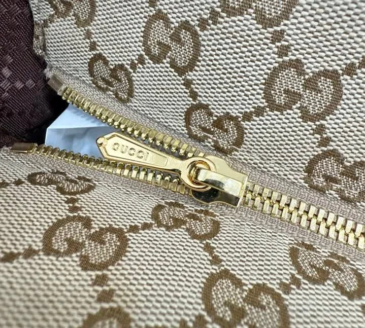 View 7 of Gucci GG Tote Bag in Sand and Dark Brown