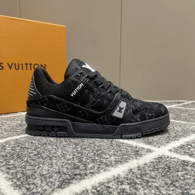 Monochrome LV-Patterned High-Top Sneaker with Comfort Fit — view 1