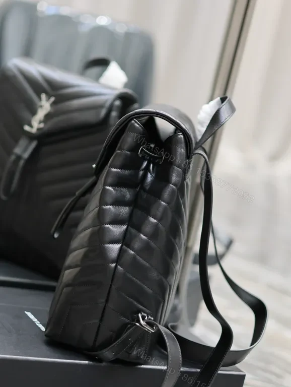 View 9 of Chic Quilted Backpack with YSL Hardware - Luxury Everyday Carry