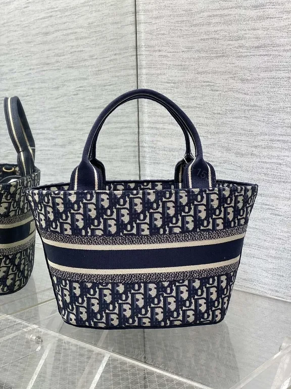 View 6 of Compact Icon Bag: Denim-Inspired Tote with CHR. DIOR Logo