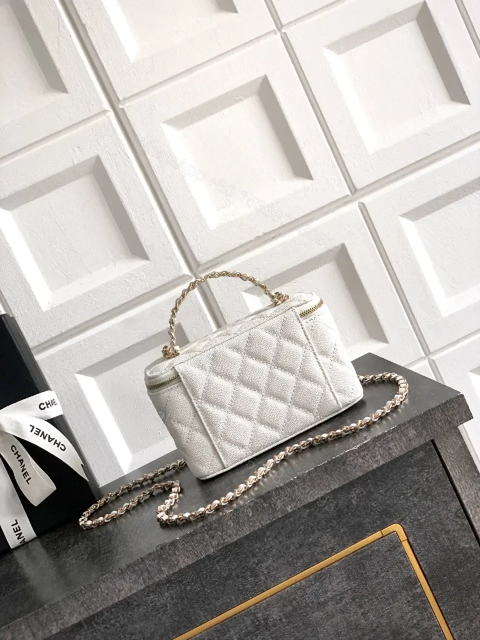 View 3 of Quilted Mini Bag with Gold Chain: Luxe Everyday Carry