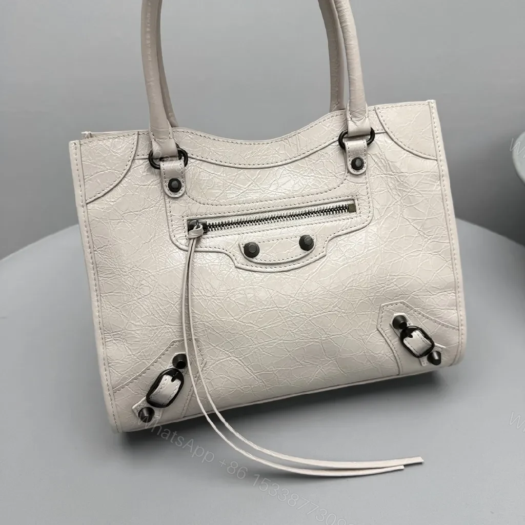 View 3 of Texture-Deep Satchel: Modern, Pebbled Leather, Gunmetal Hardware