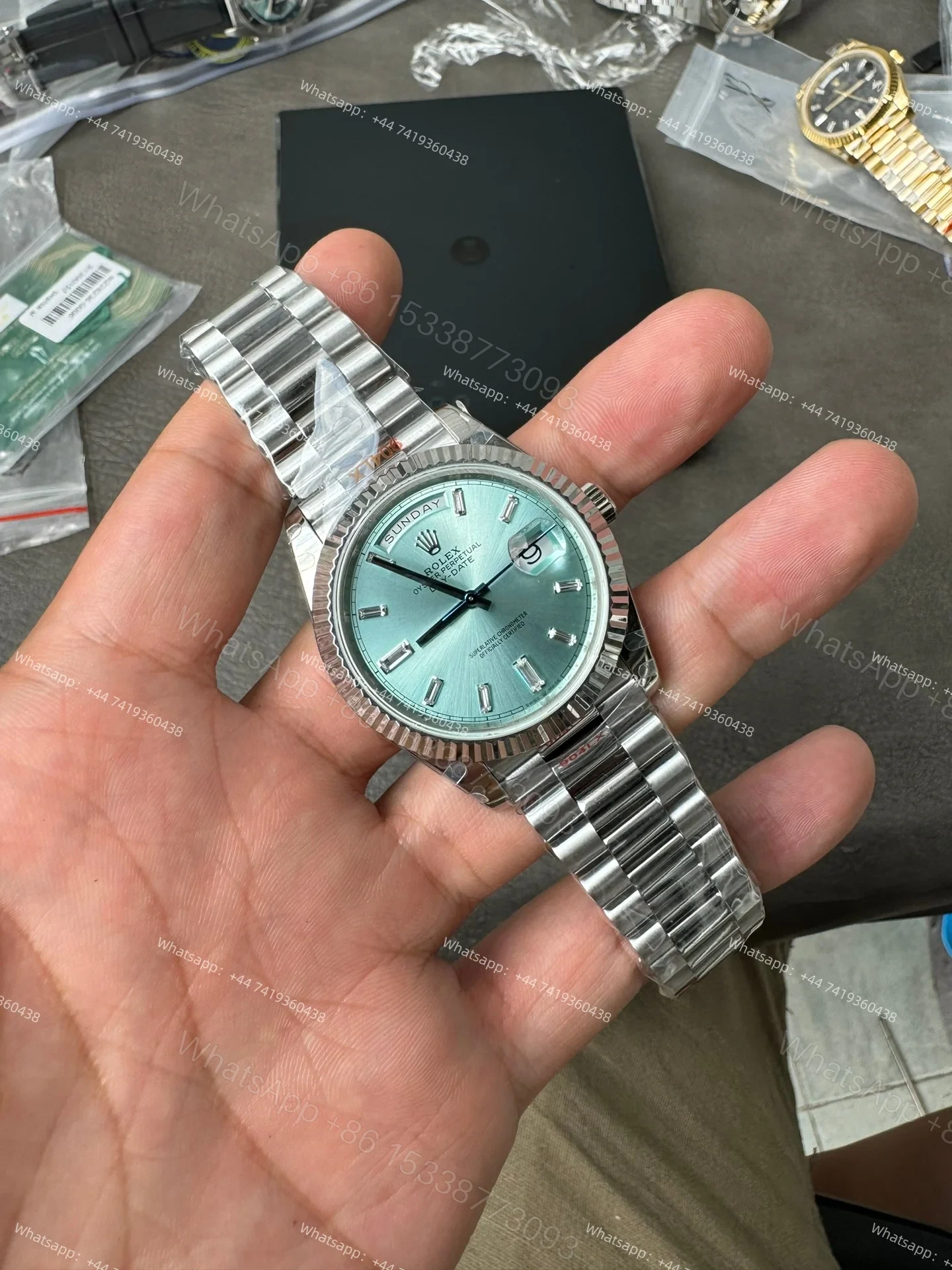 View 4 of Rolex Day-Date m228236-0006 1:1 Replica Ice-Blue Dial 40MM 3255 Movement Presidential Bracelet Super Clone Watch