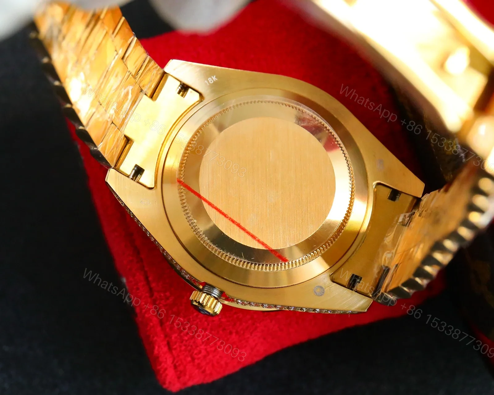 View 9 of Rolex Day-Date Rainbow Iced Replica 42MM Premium Full Gold Bracelet Rainbow Dial Edition ROLEX-DD-RAINBOW-ICED-FULL-GOLD-42