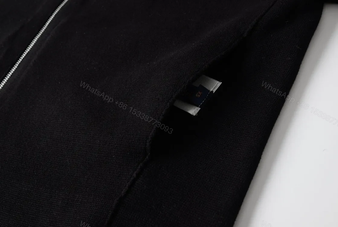 View 4 of Bold Black Zip Jacket with Textured LV Detailing