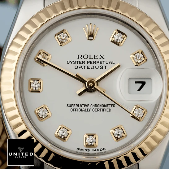 View 6 of Rolex Datejust 179173 Yellow Gold & Diamond Silver Dial Replica