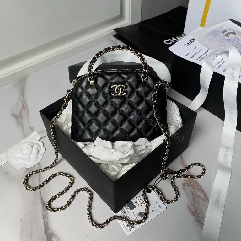 Mini Quilted Black Flap Bag with Gold Chain â€” Everyday Luxe — view 1