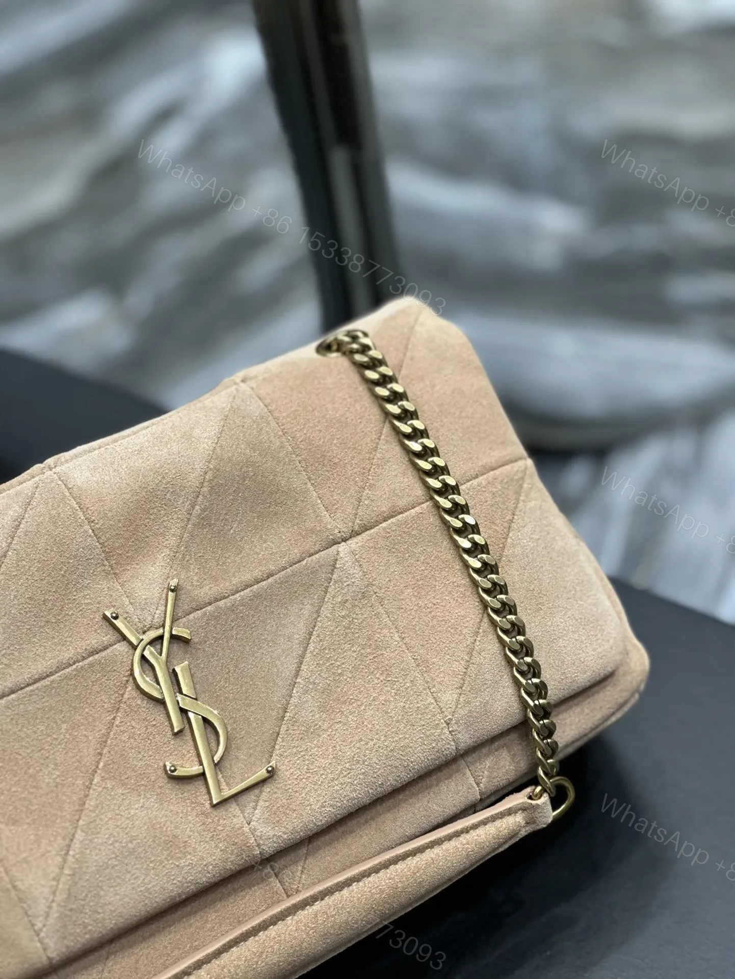View 4 of YSL Jamie Medium Shoulder Bag in Beige