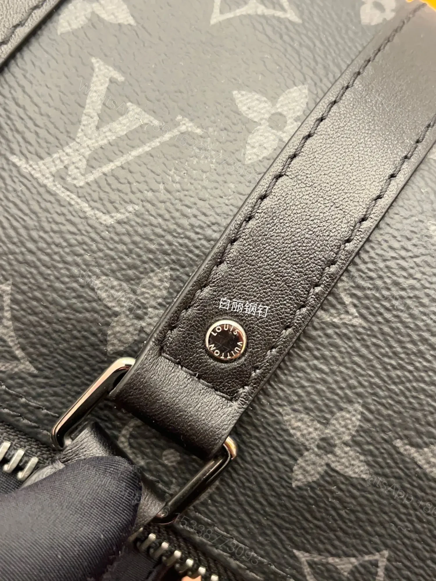 View 6 of Louis Vuitton Keepall Bandoulière 25 Bag in Monogram Eclipse