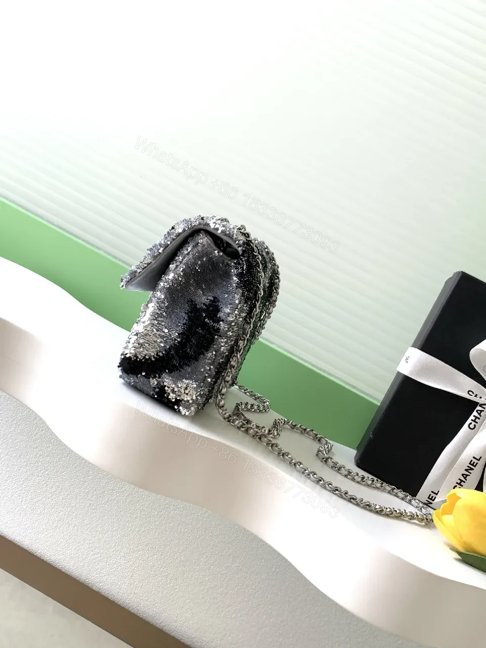 View 4 of Shimmering Crossbody with Sparkling Nightfall Texture
