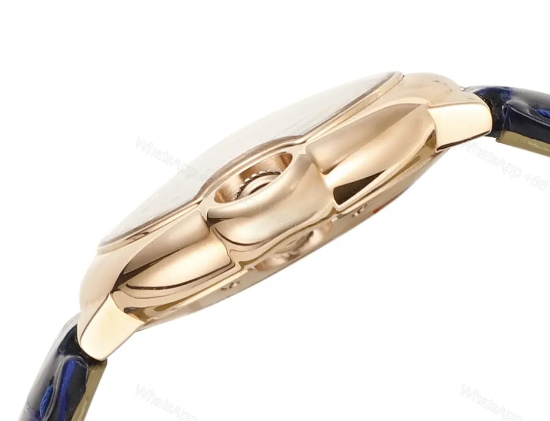 View 7 of BV Factory Cartier Ballon Bleu WJBB0080 Rose Gold Watch with Blue Leather Strap
