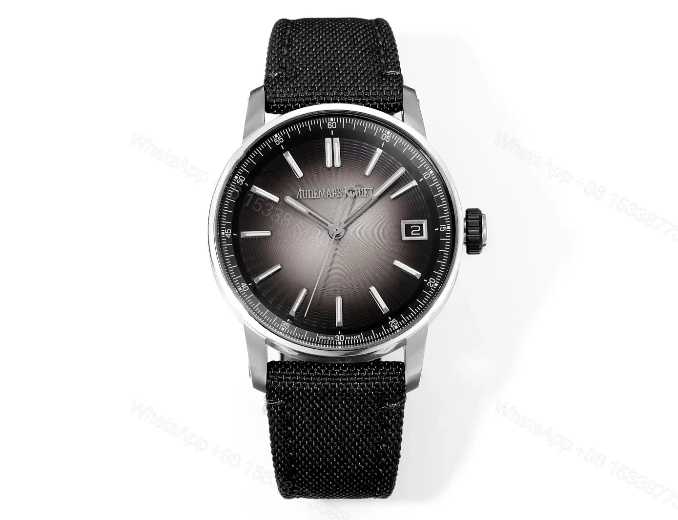 R8 Factory Audemars Pigeut CODE 11.59 Smoke Grey Dial Stainless Steel Case Black Fabric Strap Automatic Watch 41mm — view 1