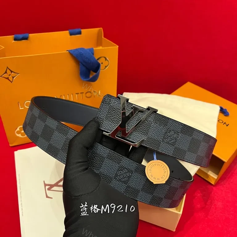 View 6 of Checkerboard LV Belt: Luxe Leather, Signature Buckle, Unisex