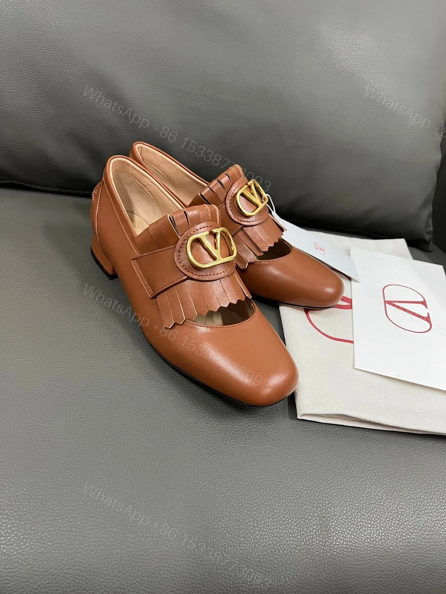 View 3 of Valentino Women Brown Leather Loafers