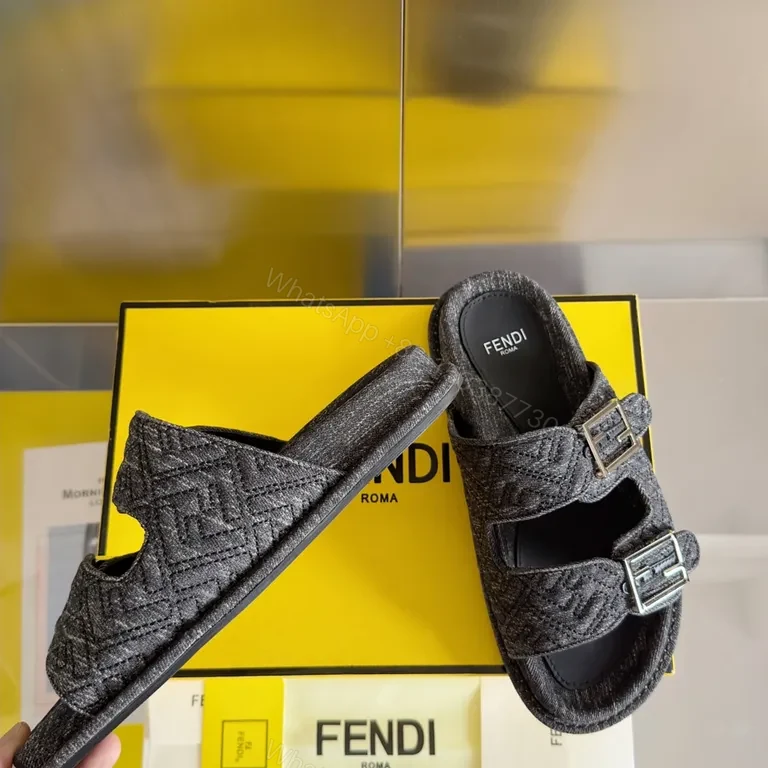 View 9 of Chic Fendi Velvet Dual-Buckle Sandals: All-Day Comfort