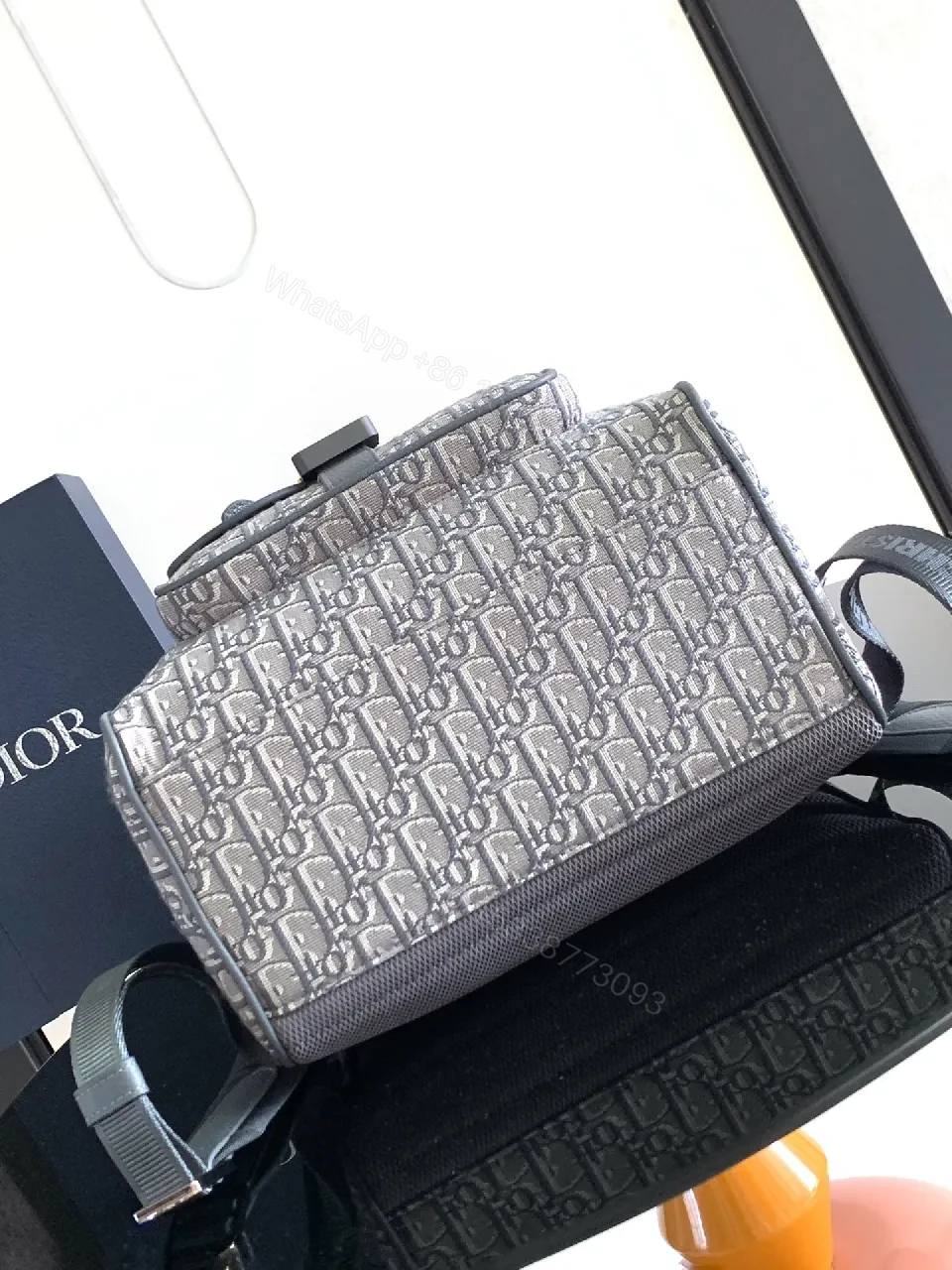 View 3 of Compact Monogram Luxe Backpack with Structured Pocketing