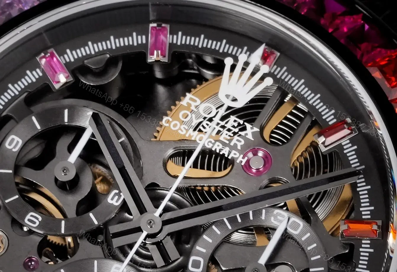 View 4 of Rolex Daytona DiW Carbon Rainbow Skeleton Replica Watch 116500LN-DiW-RAINBOW