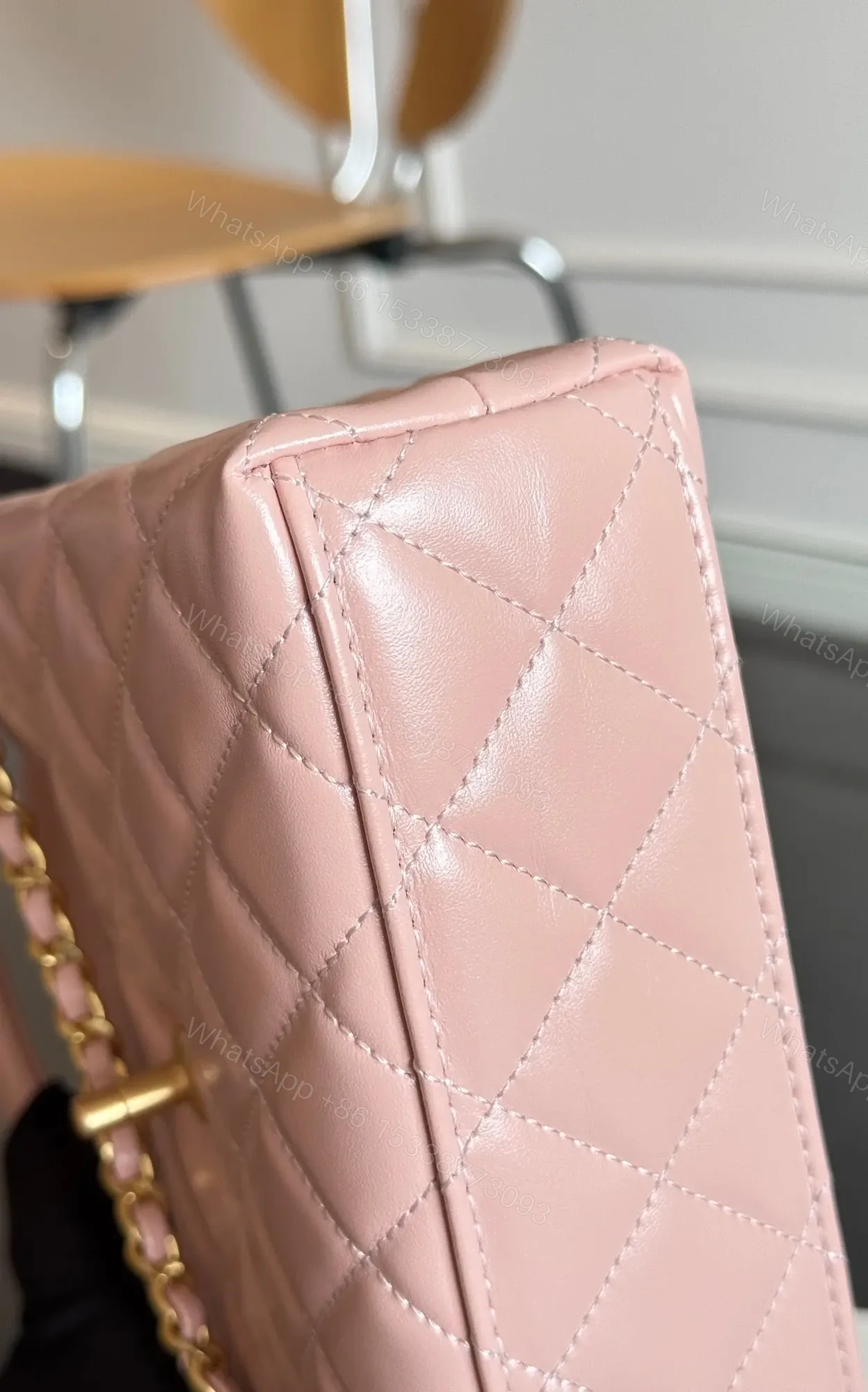 View 5 of CHANEL KELLY BAG 19 IN LIGHT PINK CALFSKIN GOLD HARDWARE