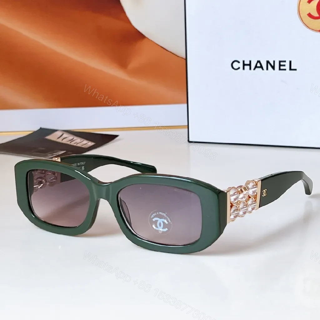 View 8 of Oversized Square Sunglasses: Black/White + Rose-Gold Chain Luxe Frame