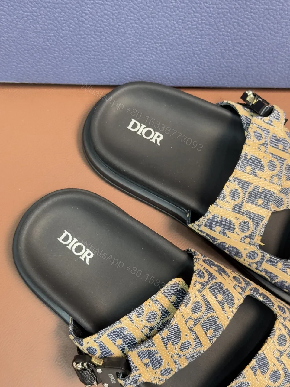 View 6 of Dior-Patterned Sandals: Adjustable Straps, Contoured Comfort