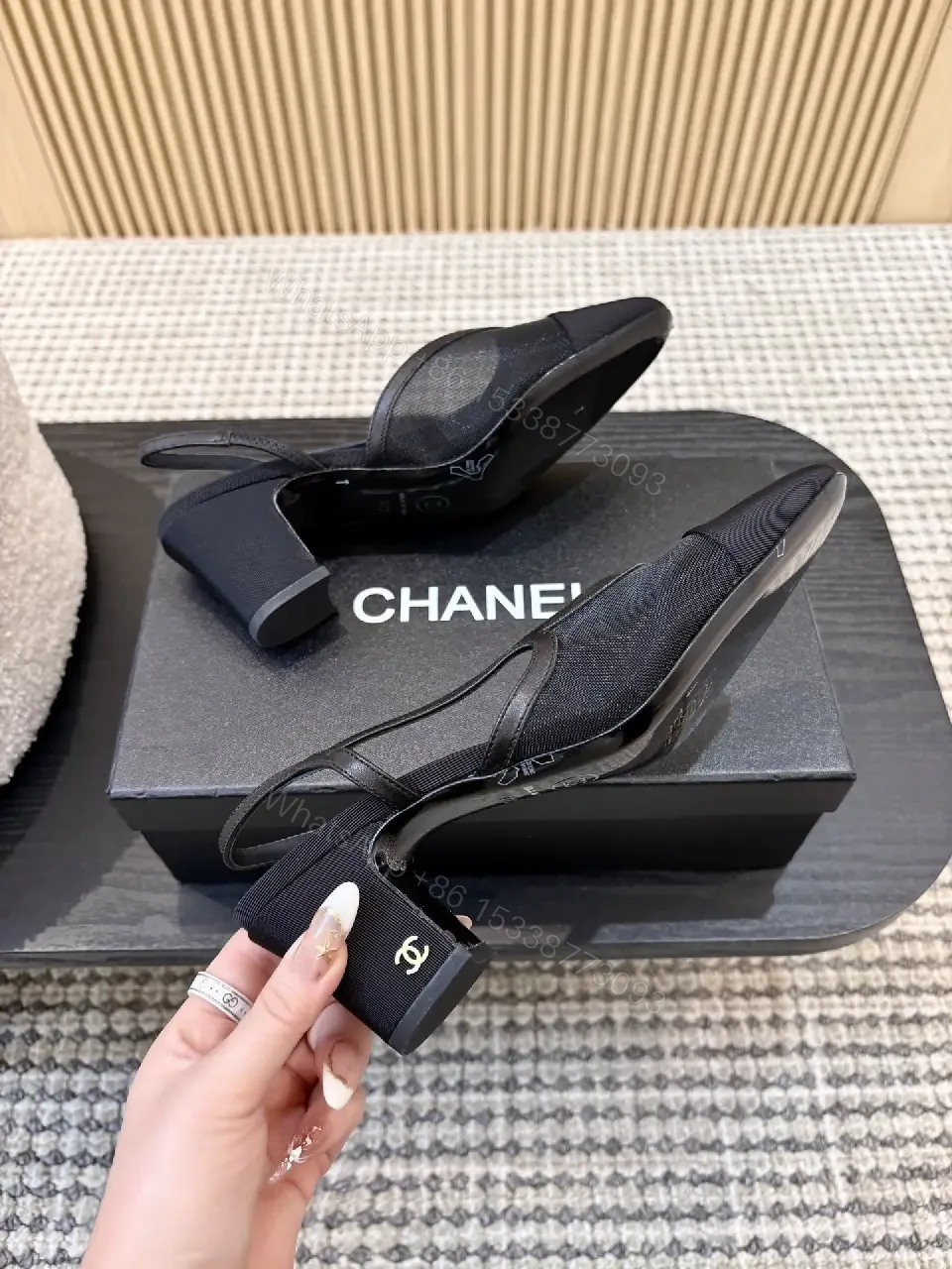 View 7 of Black Fabric Slingback Heel: Lux Comfort, Everyday Elegance
