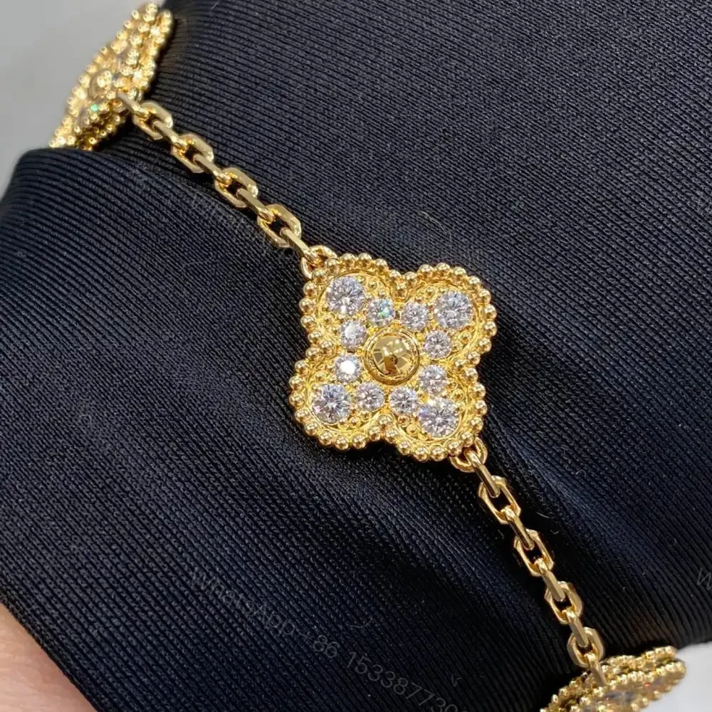 View 9 of 高仿首飾VanCleef&Arpels*RA41400五花滿鑽黃金手鏈