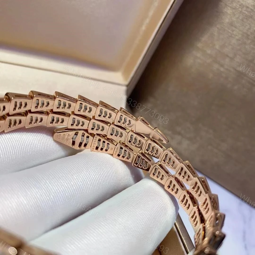 View 6 of Bvlgari 18K Gold Viper Bracelet Full Pave Diamonds 2 coil