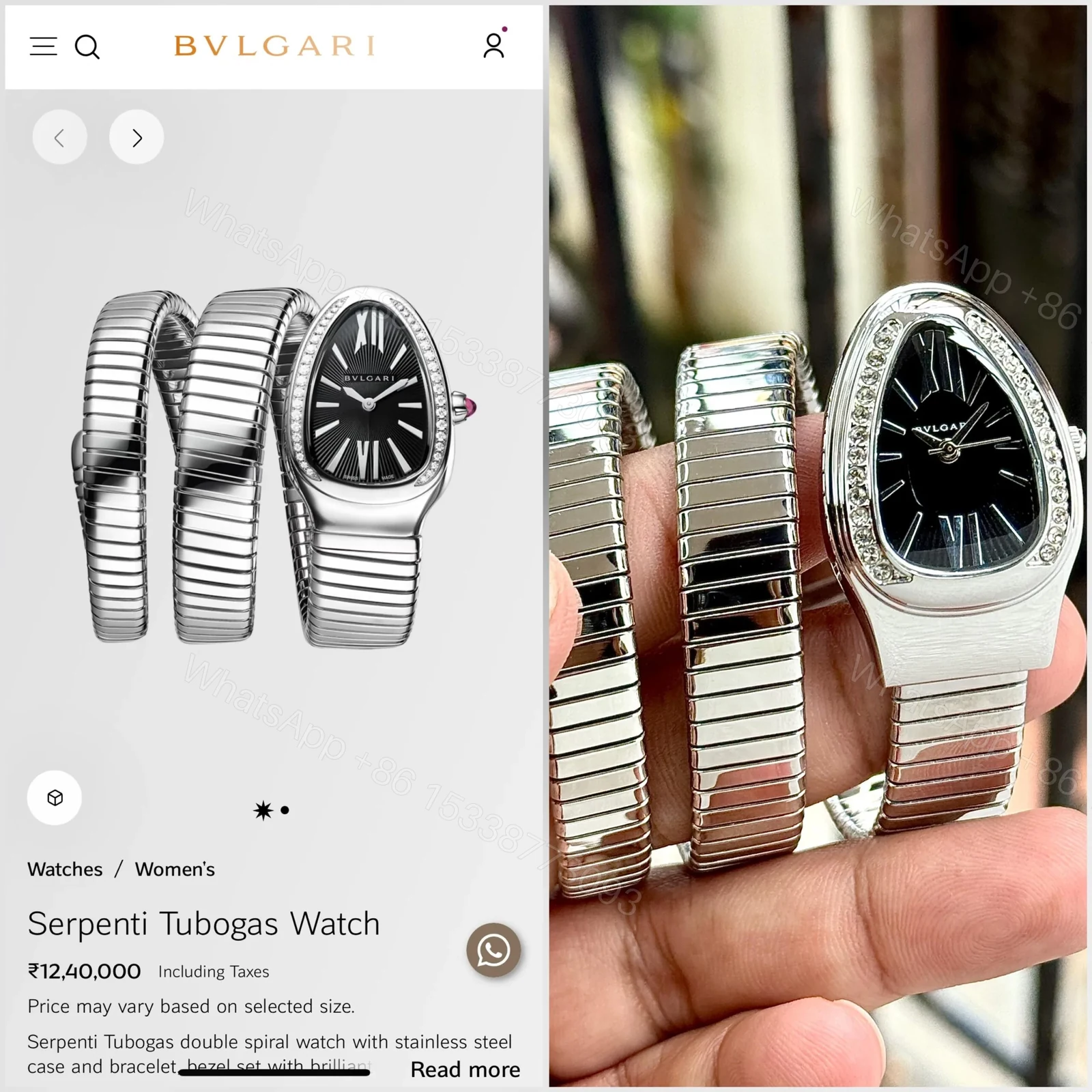 View 4 of Bvlgari Serpenti Tubogas Silver Black
