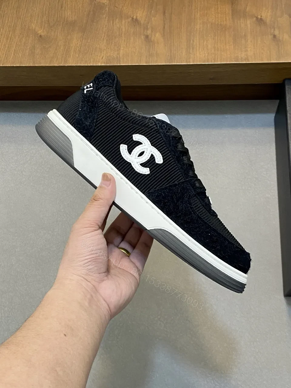 View 6 of Low-Top Luxury Knit Sneakers with Signature Logo