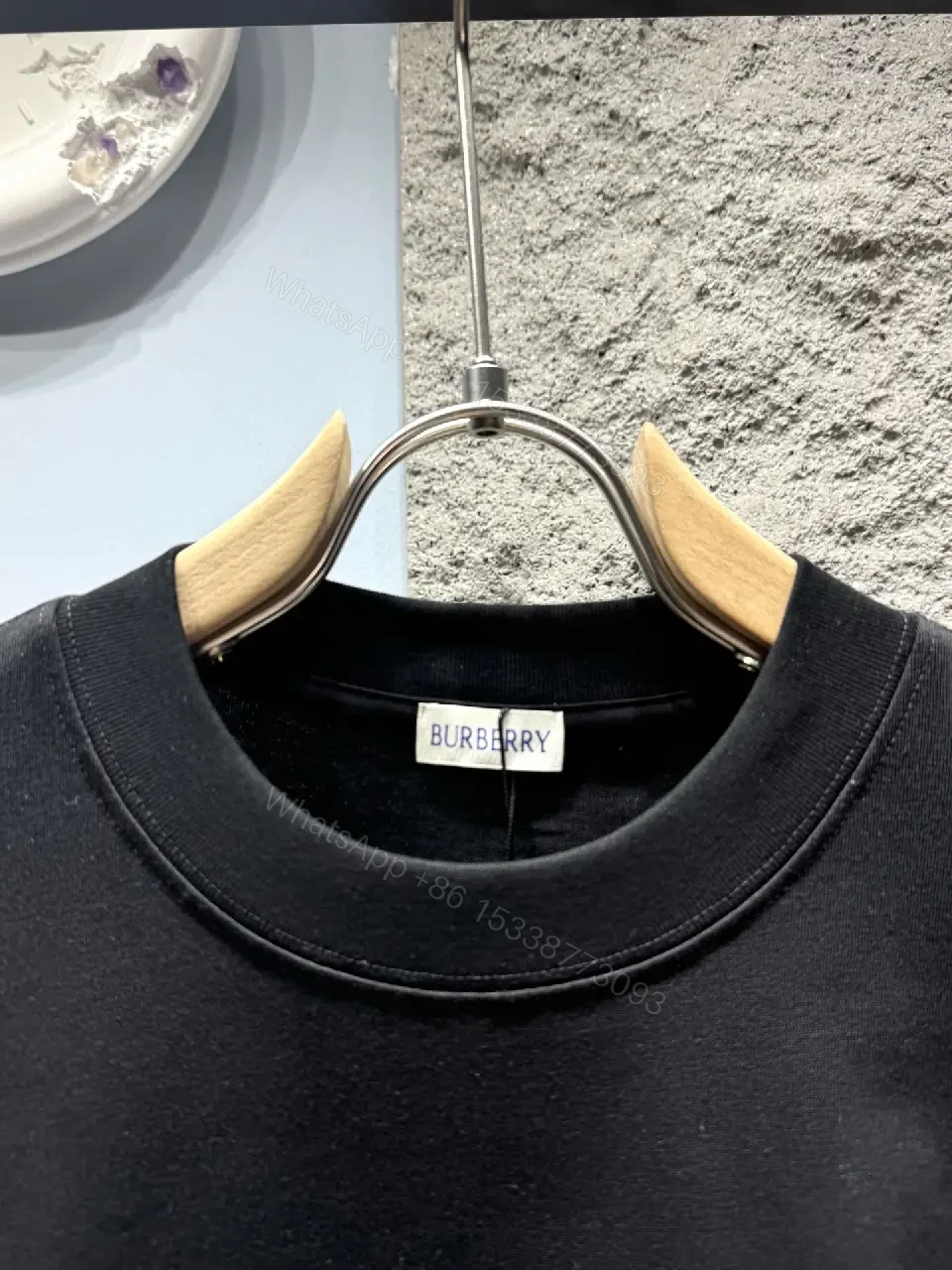View 10 of Black T-shirt Graphic Tee with Gradient Horse Burberry Logo