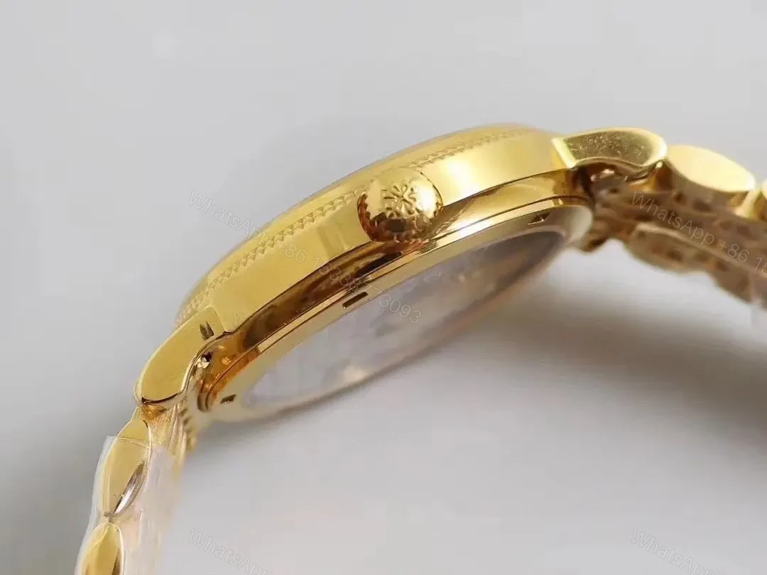 View 5 of Patek Philippe Calatrava 5120G Gold Watch with White Dial Roman Numerals and Baton Hands Ultra Thin Design with Italian Leather Strap