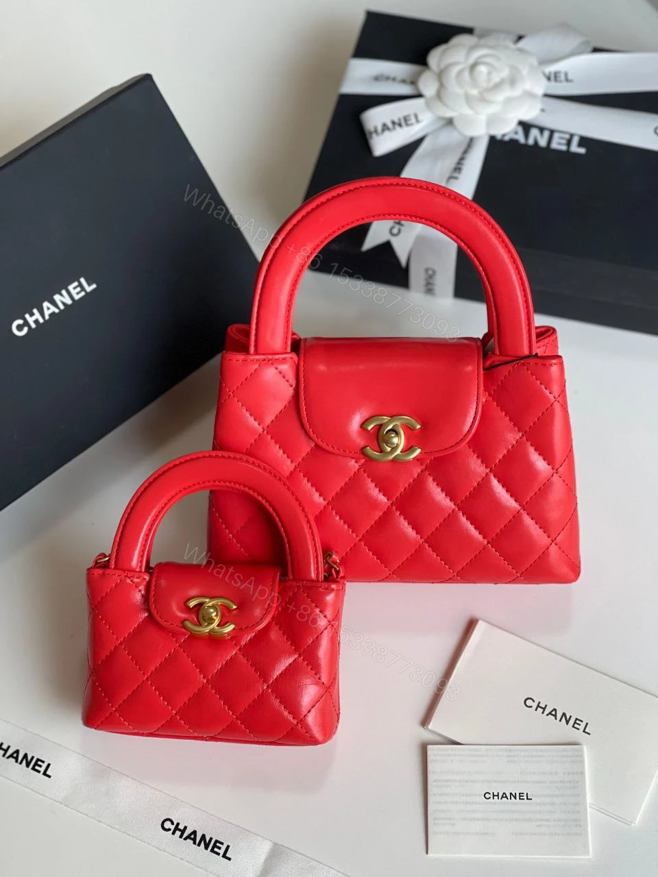 View 6 of Chanel Shiny Aged Calfskin Quilted Mini Nano Kelly